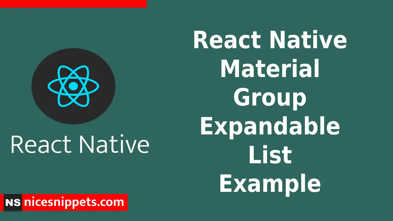 React Native Material Group Expandable List Example
